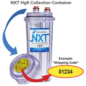 Solmetex NXT Hg5 Collection Container with Recycle Kit