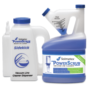 Solmetex PowerScrub Vacuum Line Cleaner Intro Kit (64 oz. bottle & Sidekick dispenser)