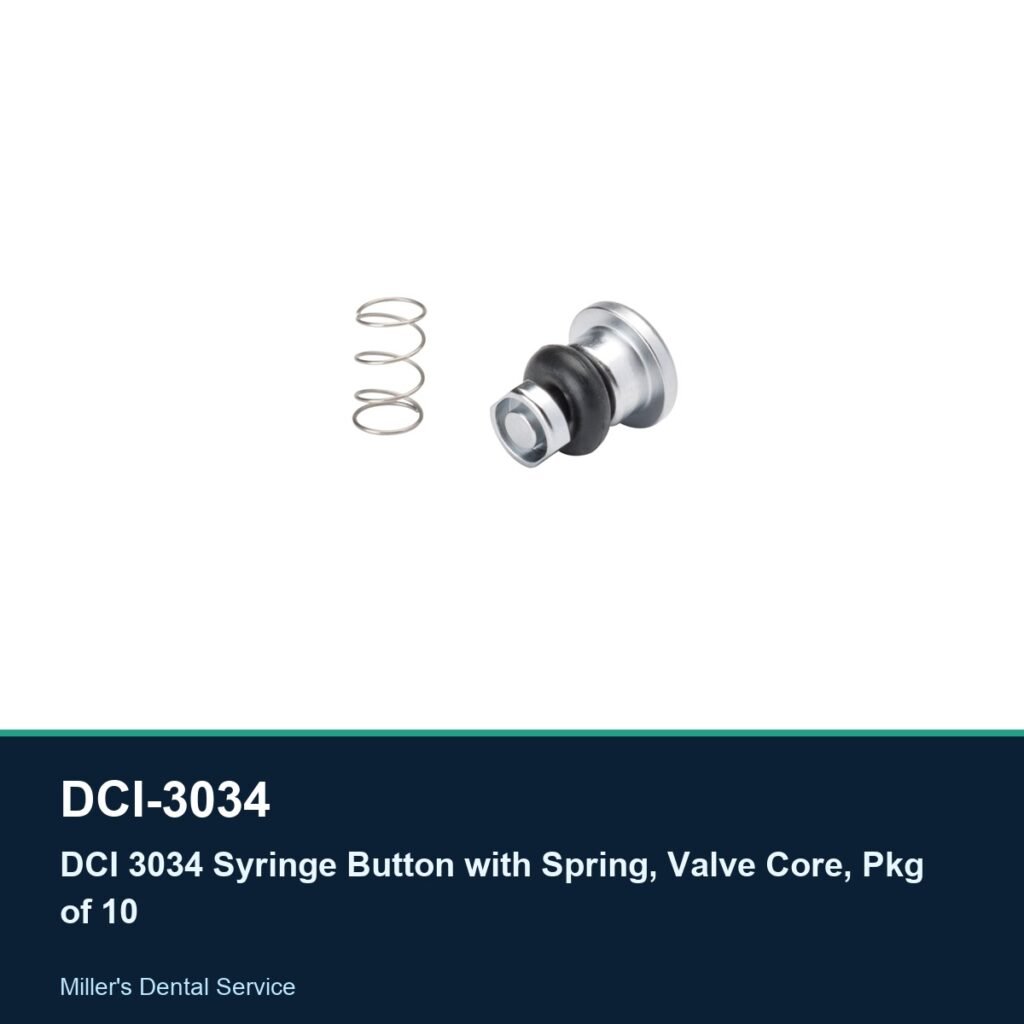 DCI 3034 Syringe Button with Spring, Valve Core, Pkg of 10