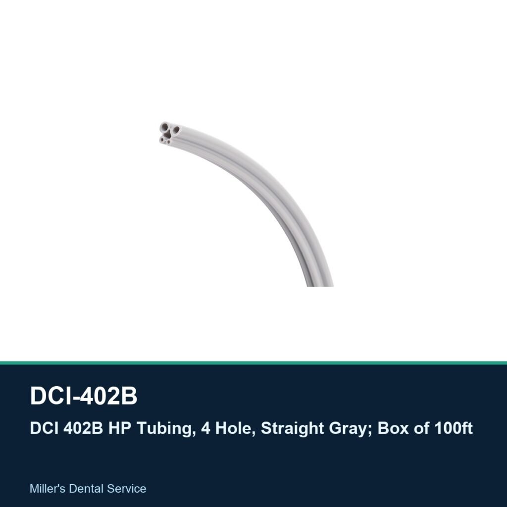 DCI 402B HP Tubing, 4 Hole, Straight Gray; Box of 100ft