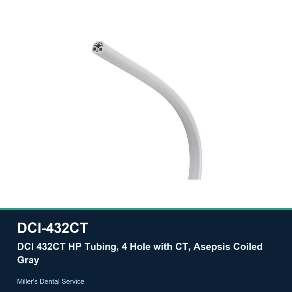 DCI 432CT HP Tubing, 4 Hole with CT, Asepsis Coiled Gray