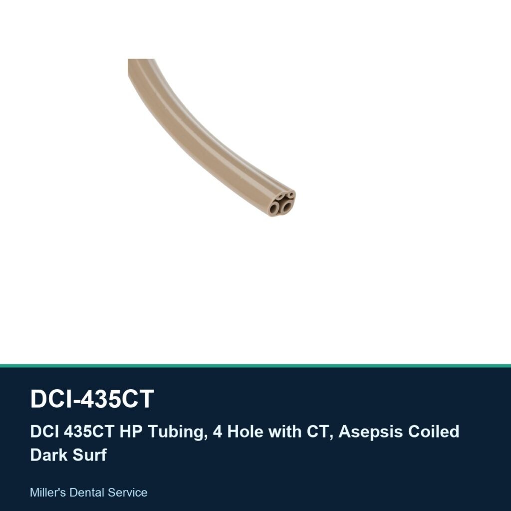 DCI 435CT HP Tubing, 4 Hole with CT, Asepsis Coiled Dark Surf