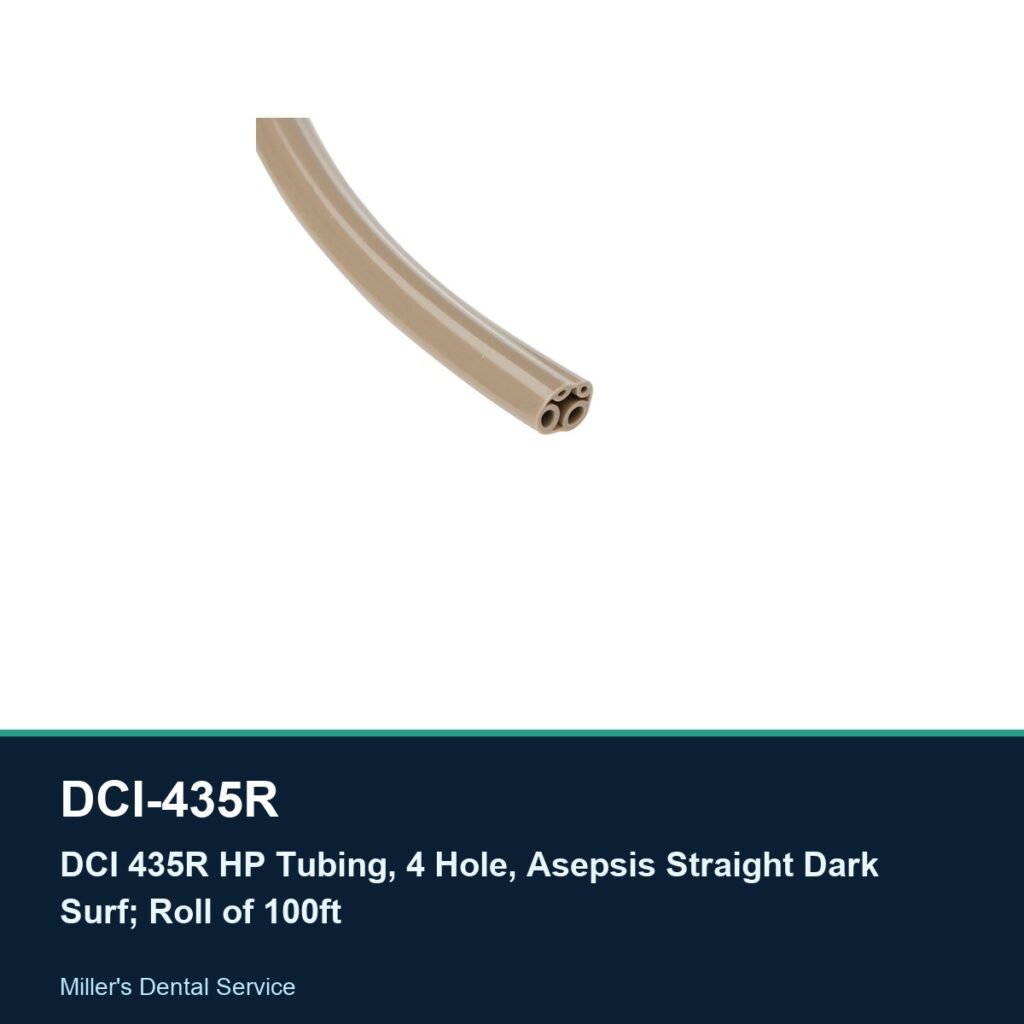 DCI 435R HP Tubing, 4 Hole, Asepsis Straight Dark Surf; Roll of 100ft