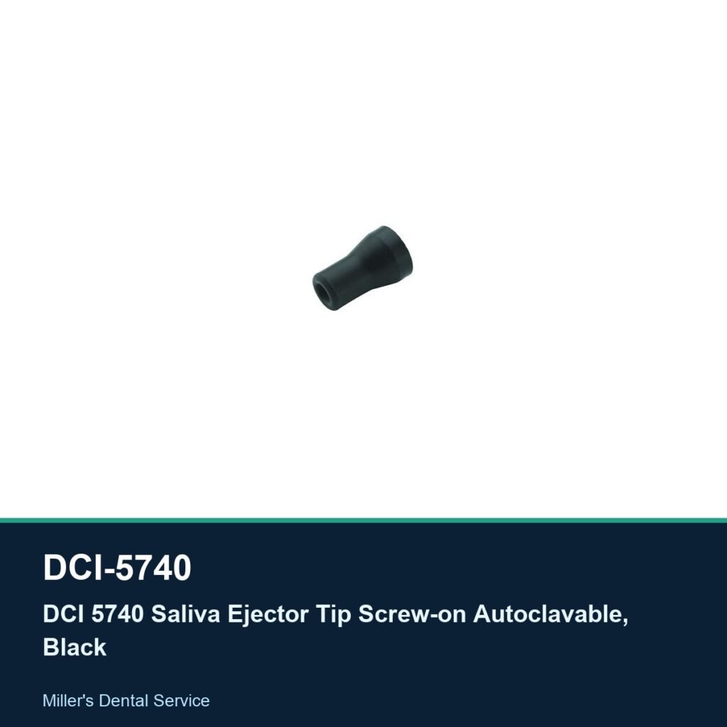 DCI 5740 Saliva Ejector Tip Screw-on Autoclavable, Black