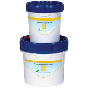 Solmetex Lead Apron Bucket—2 Aprons Max